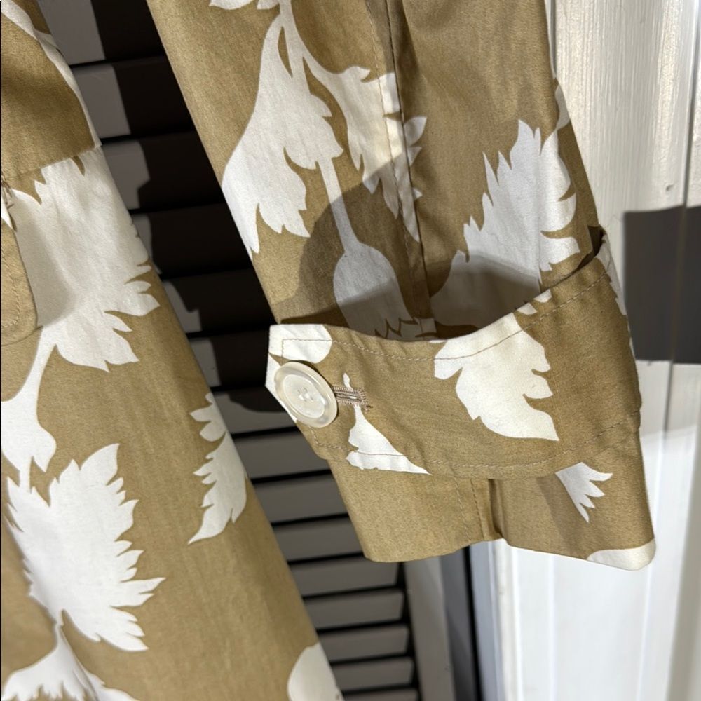 Dennis Basso Tan and White Blazer Lightweight Suit Jacket - Picture 9 of 12